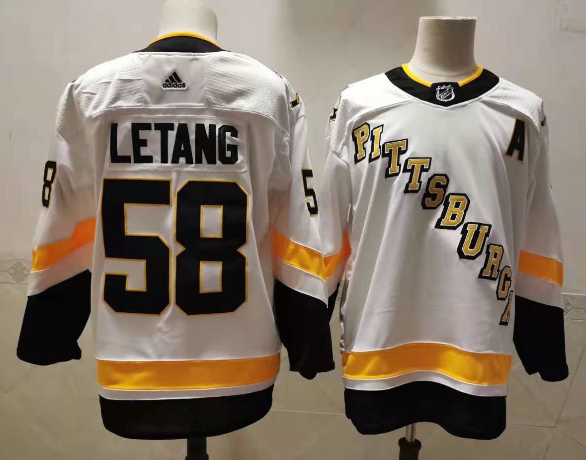 Men Pittsburgh Penguins 58 Letzng White Authentic Stitched 2020 Adidias NHL Jersey